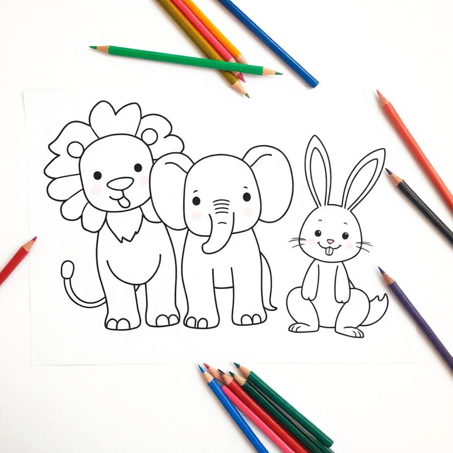 Animais para colorir - Ilustrações grandes e fáceis, ideais para crianças.